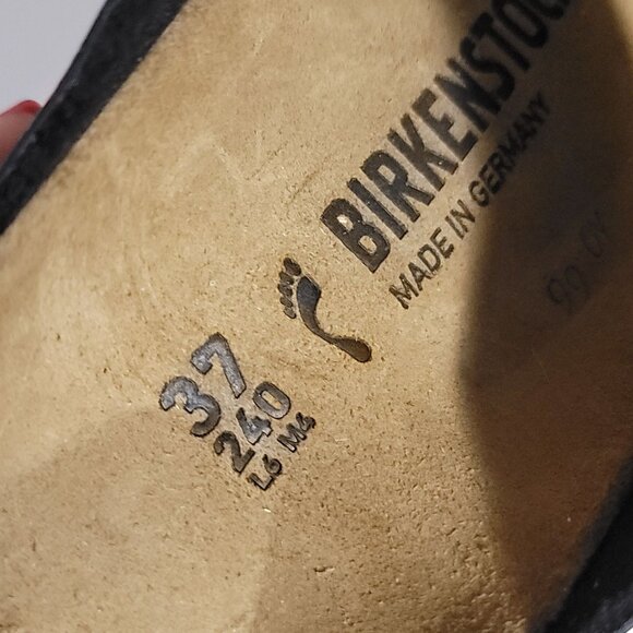 Birkenstock Arizona Birko Flor Sandals Womens 37 6-6.5 Black Slides Basic - Picture 8 of 8